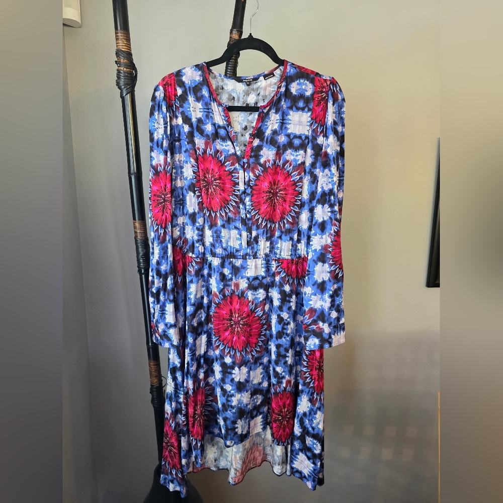 Desigual Blue and Pink Floral Midi Dress